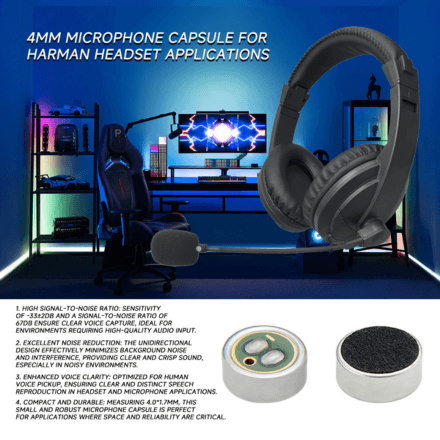 4mm Microphone Capsule for Gaming Headsets