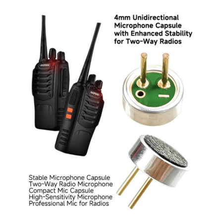 4mm Gold-Plated Microphone Capsule for Two-Way Radios