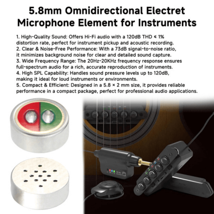 Instrument Recording Microphone Capsule
