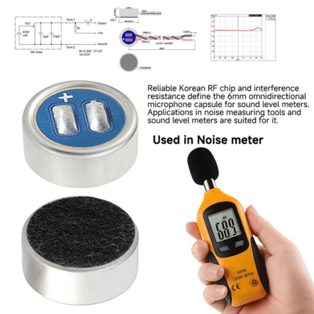 6mm Omnidirectional Microphone Capsule for Noise Meters