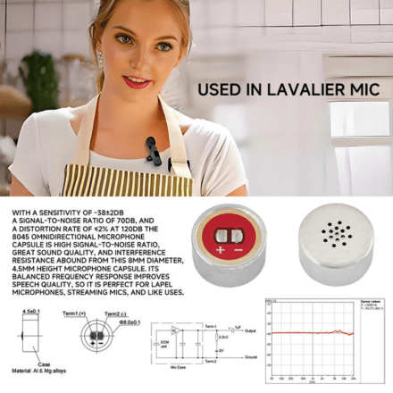 8045 Omnidirectional Microphone Capsule for Lapel Mics