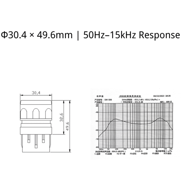 ECM-DM588K600 microphone capsule size and frequency response