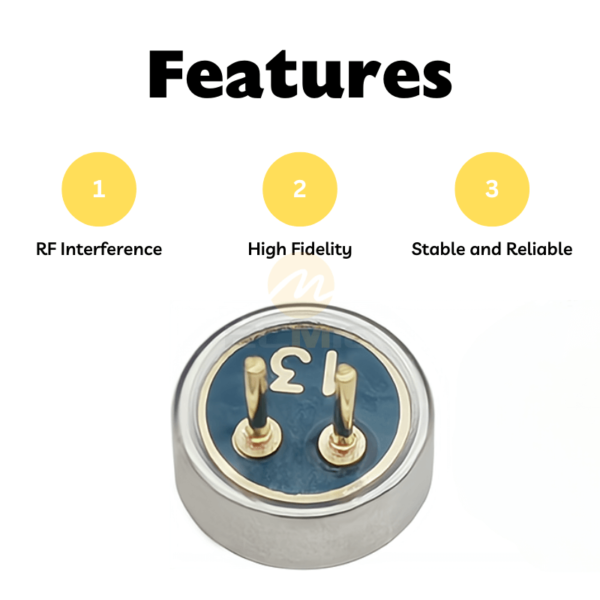 Ukulele Pickup Electret Microphone Capsule with Pins 6mm