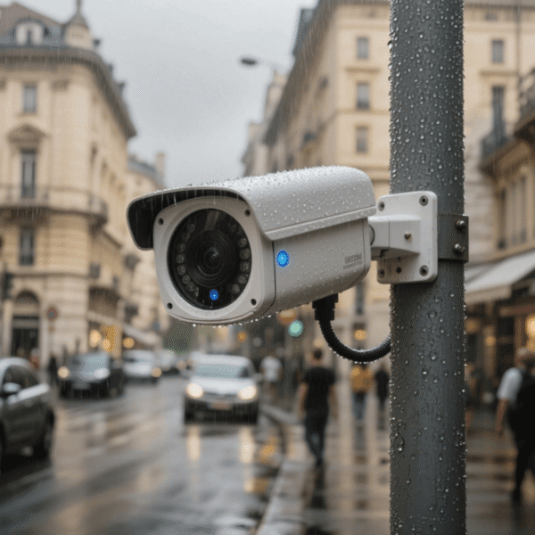 Outdoor security camera equipped with 6mm waterproof omnidirectional microphone capsule for clear audio monitoring