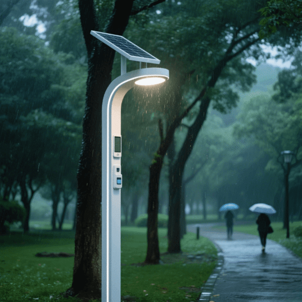 Smart safety pole featuring waterproof omnidirectional microphone capsule for environmental noise monitoring and public safety
