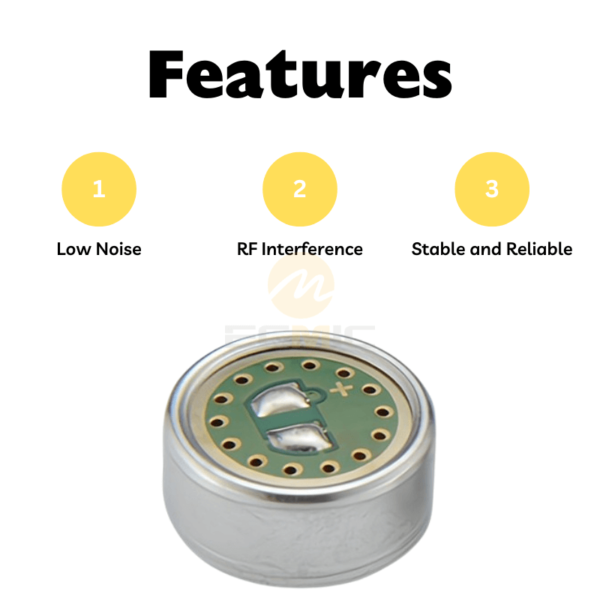 Dual Damping Unidirectional Electret Microphone Element 9.7mm