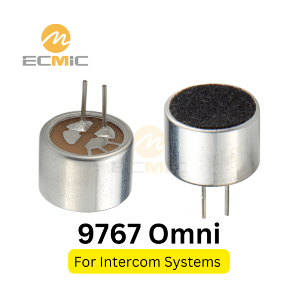 9,7-mm-Omni-Elektretmikrofon mit Pins für Intercom-Systeme
