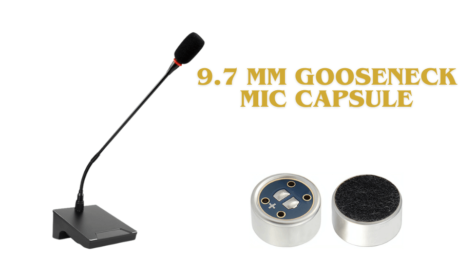 ECM-B9750UL38-630 9.7mm unidirectional electret microphone element for gooseneck microphones